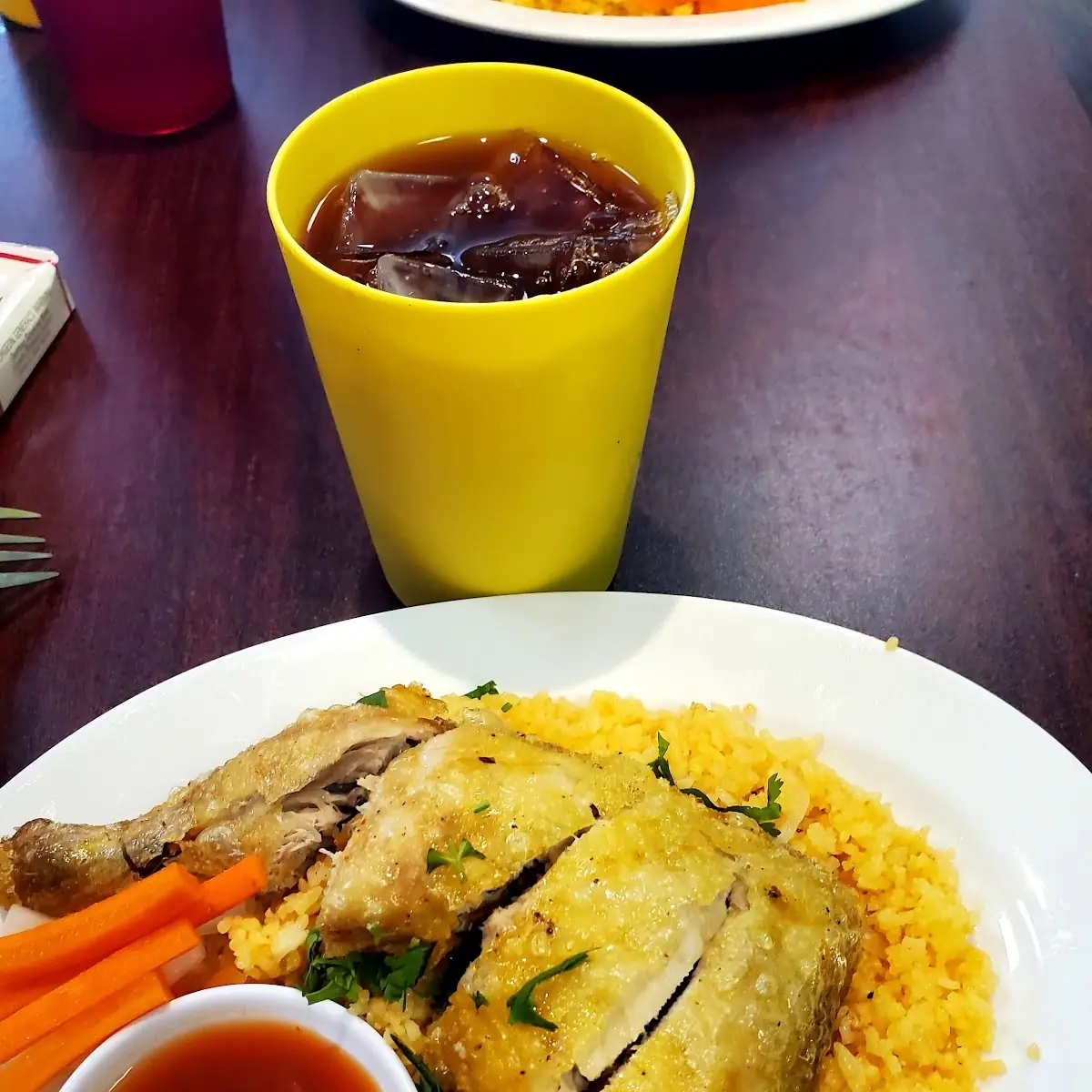 Fried Rice with Big Fried Chicken Thighs