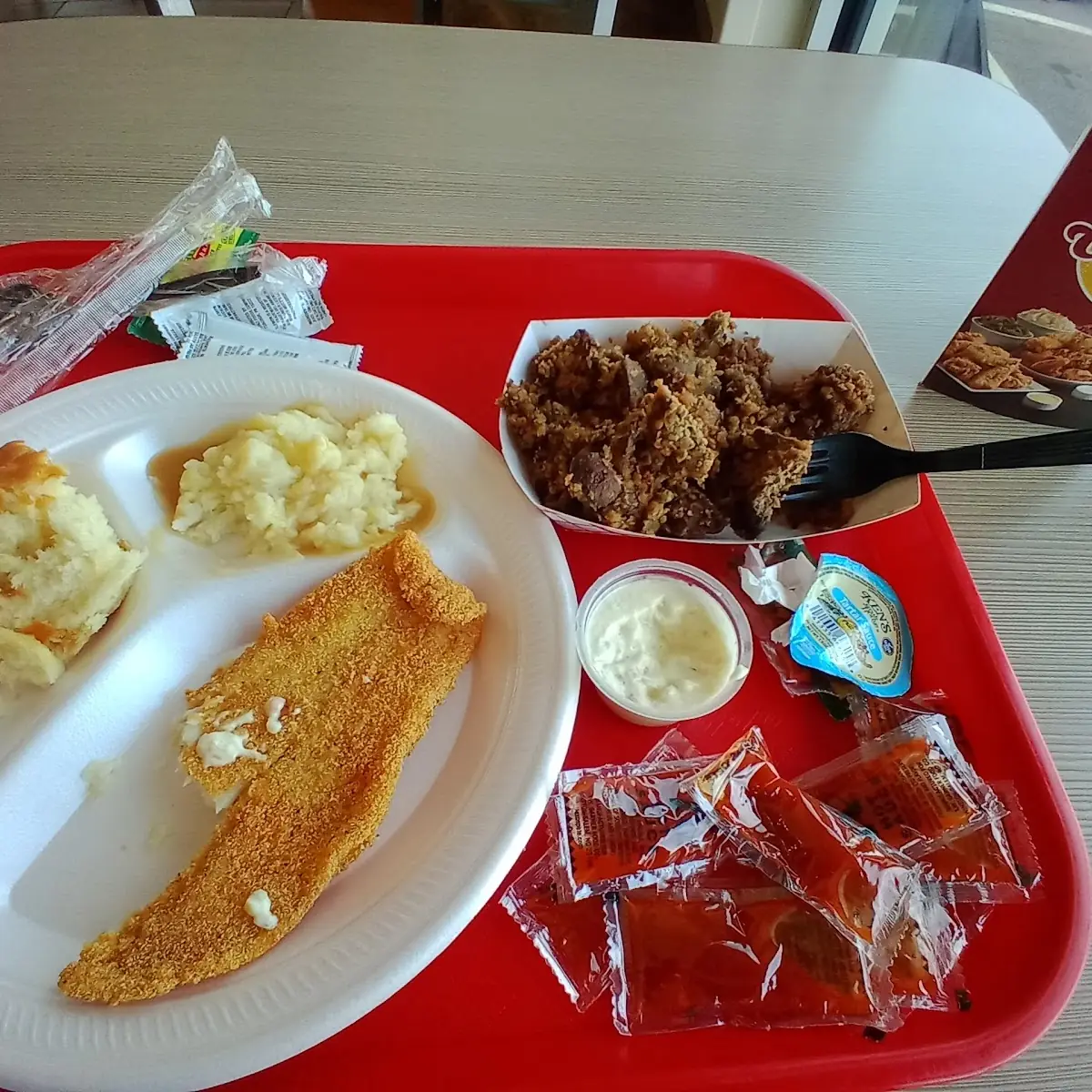 Fried Fish Chicken Liver
