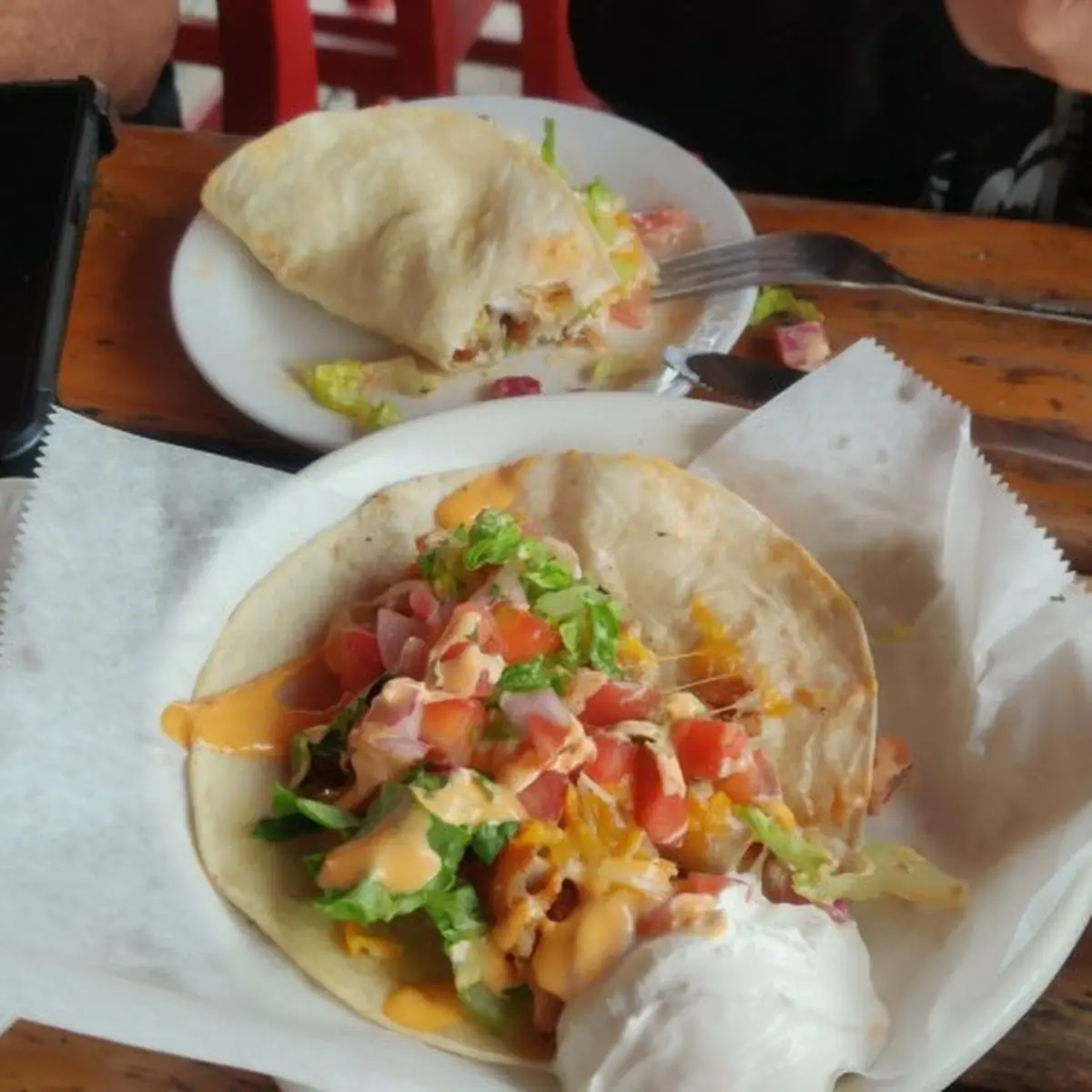 Two Crispy Beer Battered Fish Tacos