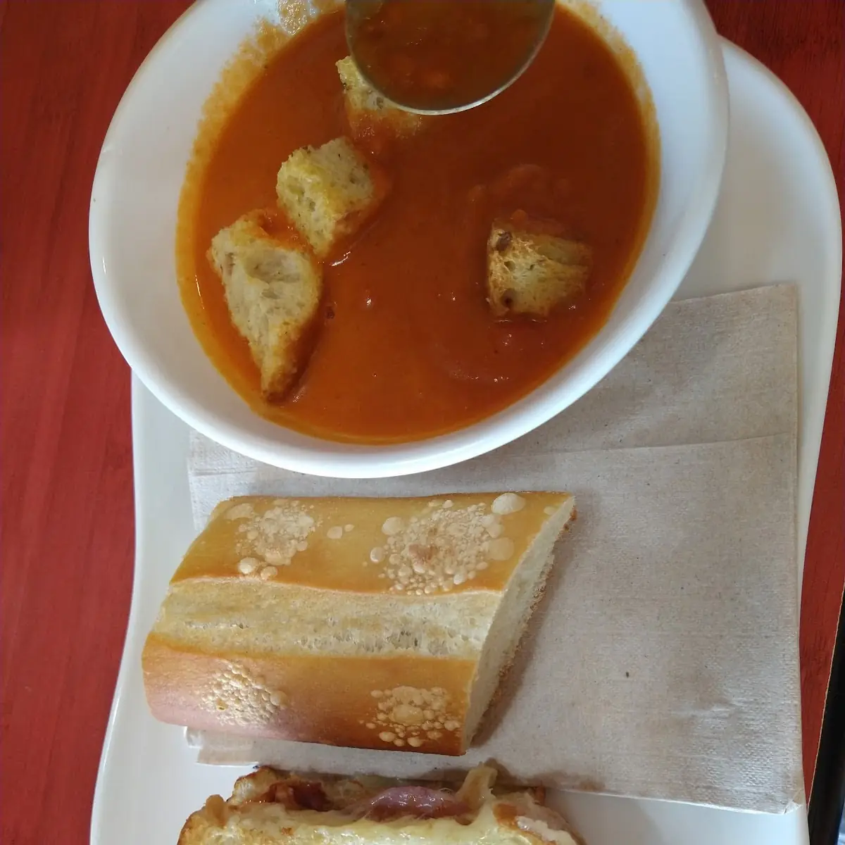 Chicken BBQ Sandwich and Tomato Soup