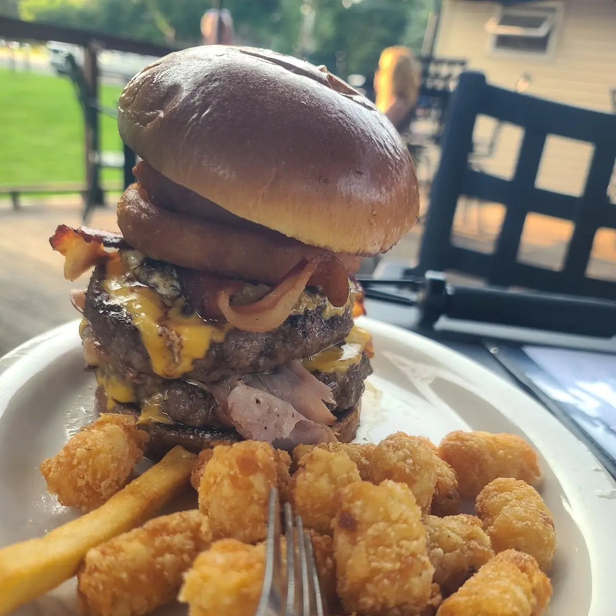 Monster Burger and Tater Tots