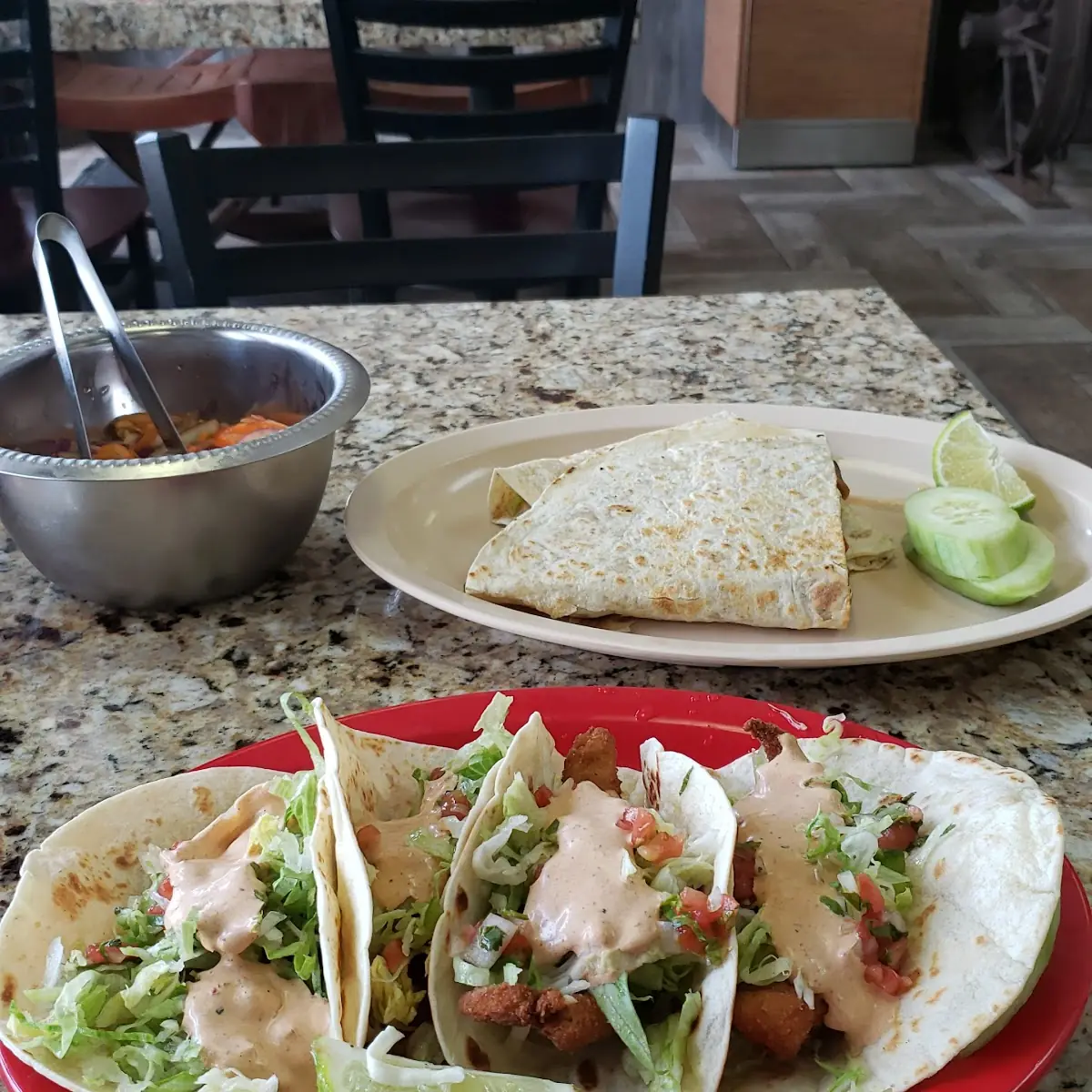 Fish Tacos Large Veggie Quesadilla