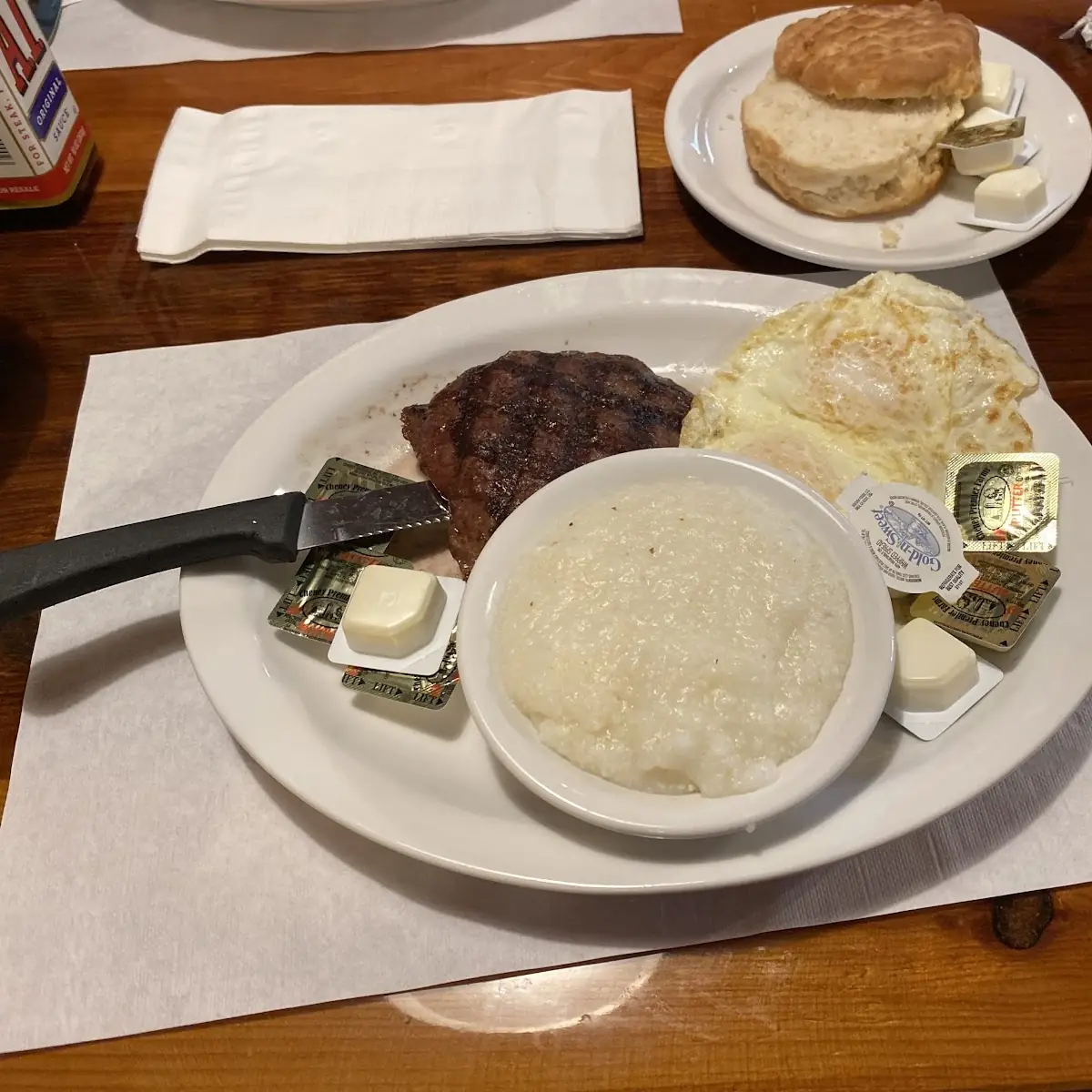 6oz Steak with Two Eggs and Grits