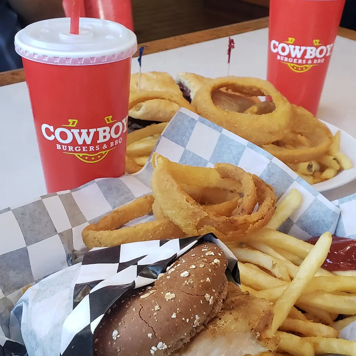 Grilled Chicken Sandwich Combo and a Brisket Sandwich Combo