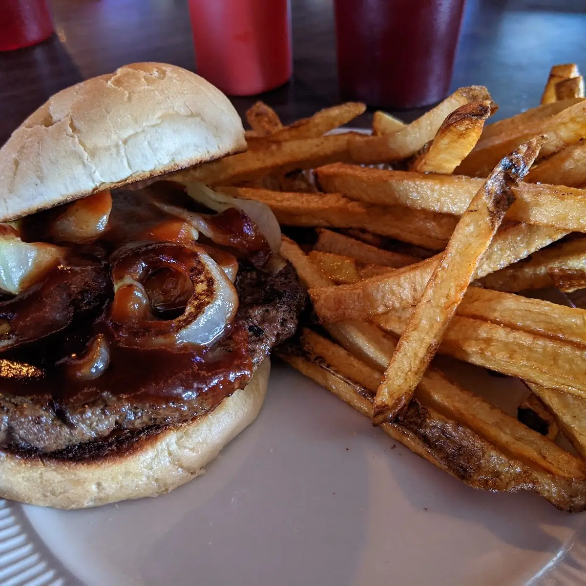 BBQ Burger with Fries