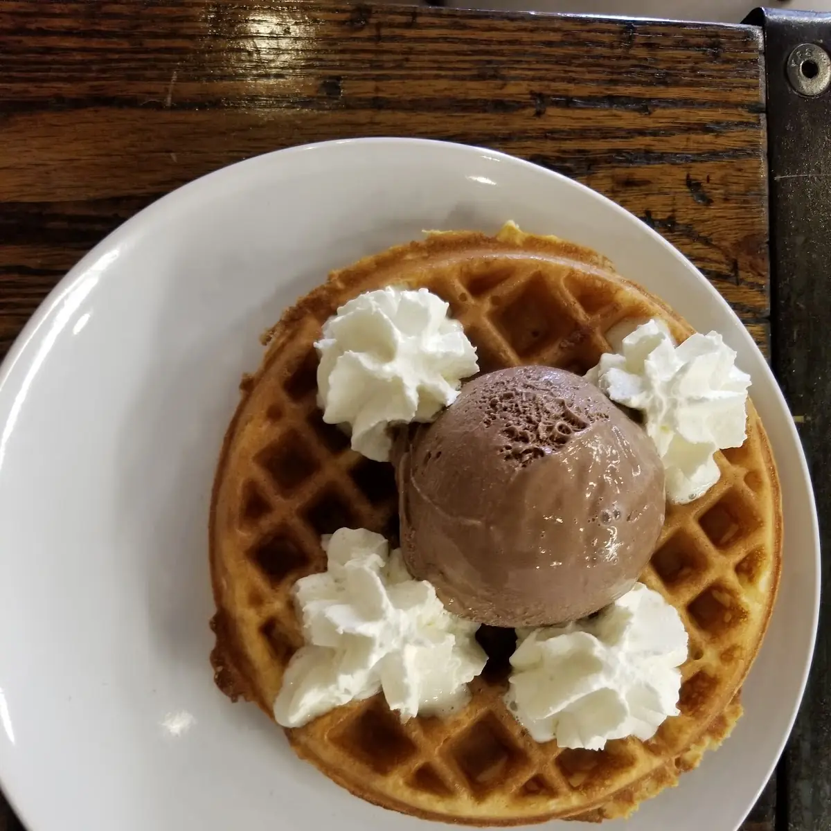 Waffle with Chocolate Ice Cream