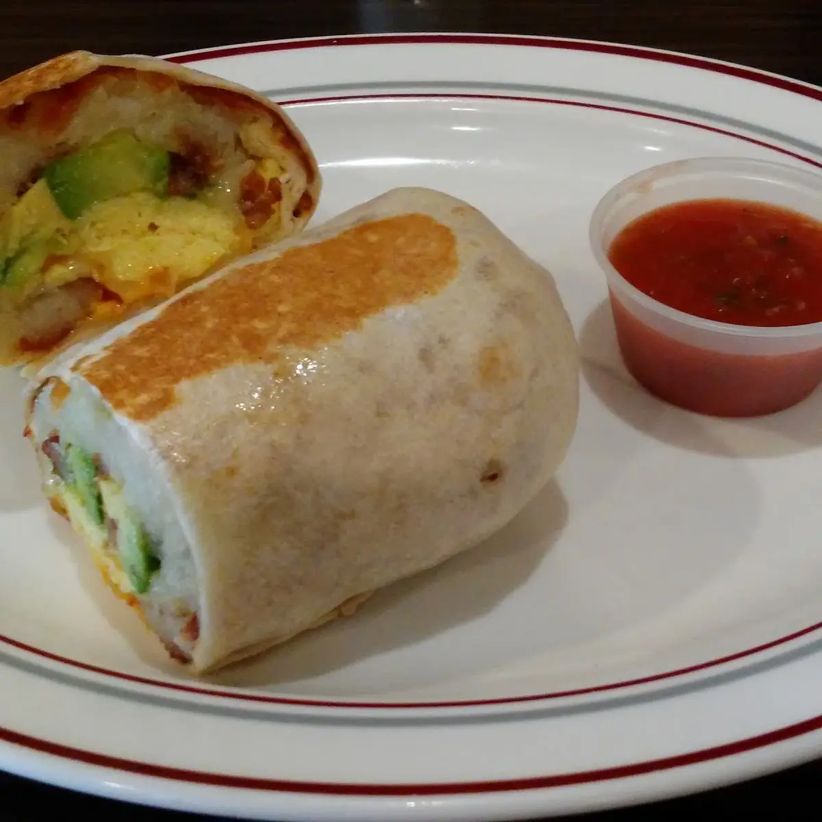 Omelette and Breakfast Burrito