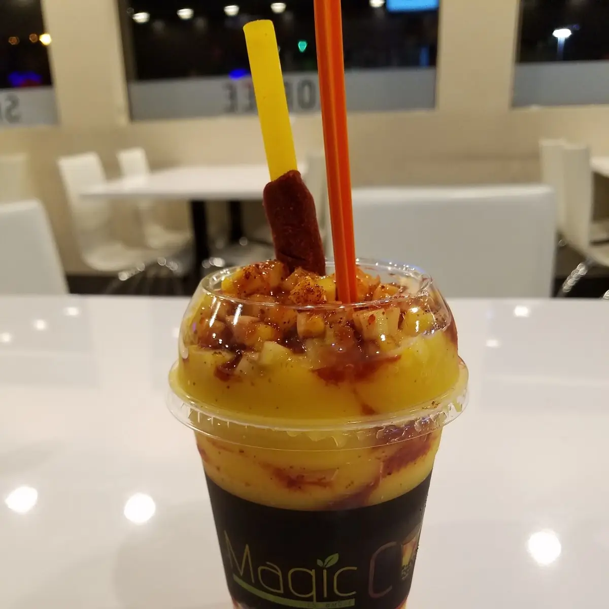 Cha Mango Slush & Cha Strawberry Slush with Mango Fan