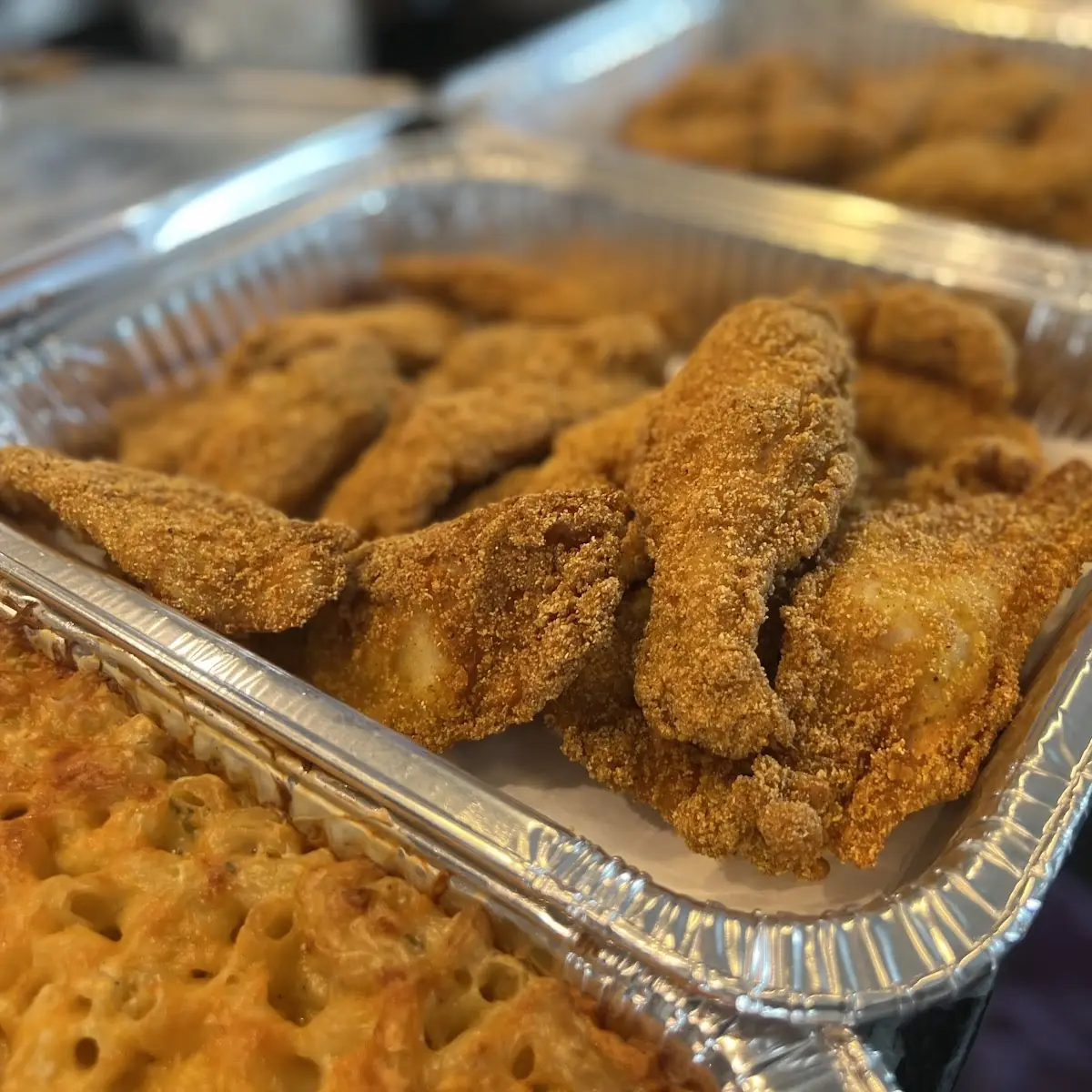 Catered Macaroni and Cheese Fried Chicken