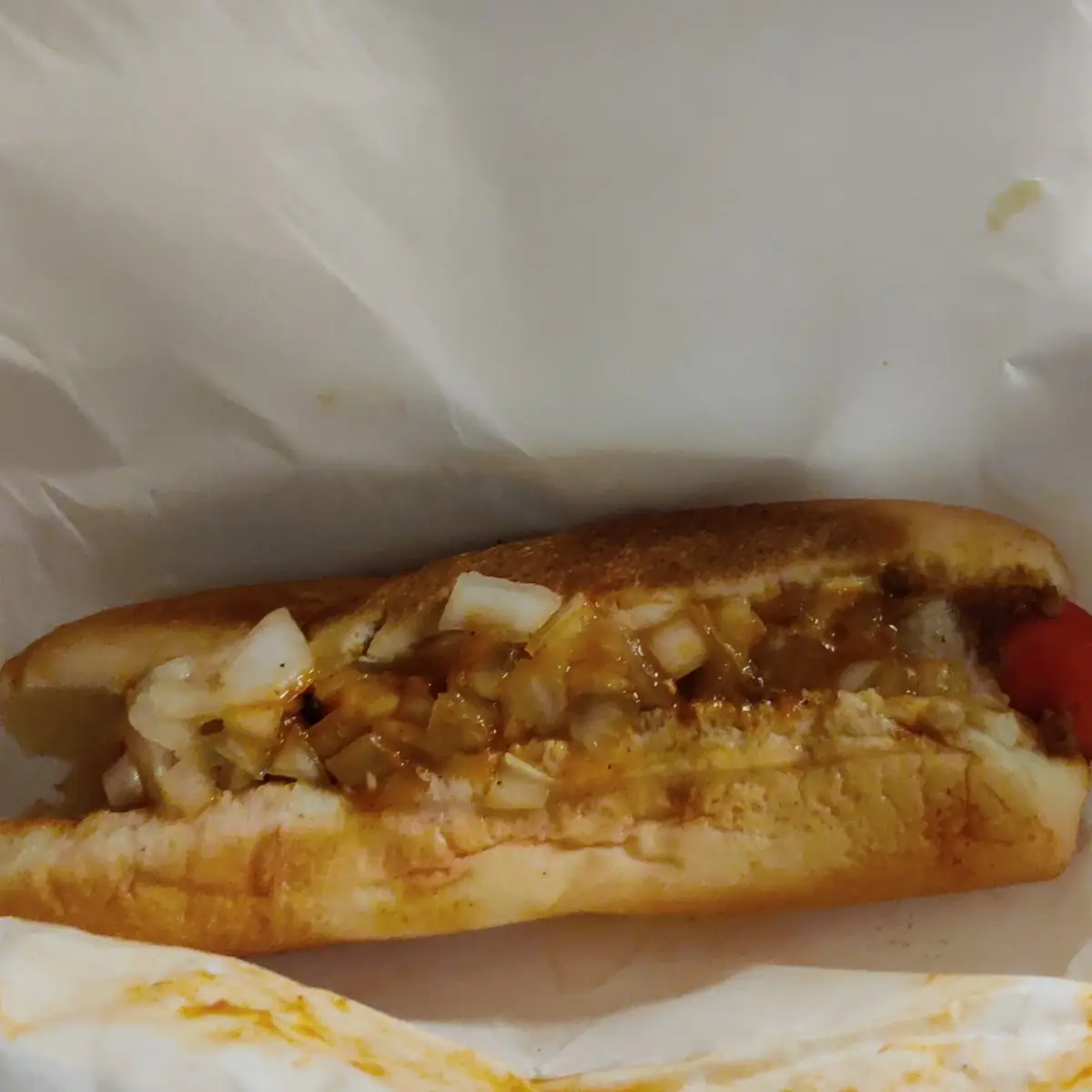Hot Dog w Chili and Onion