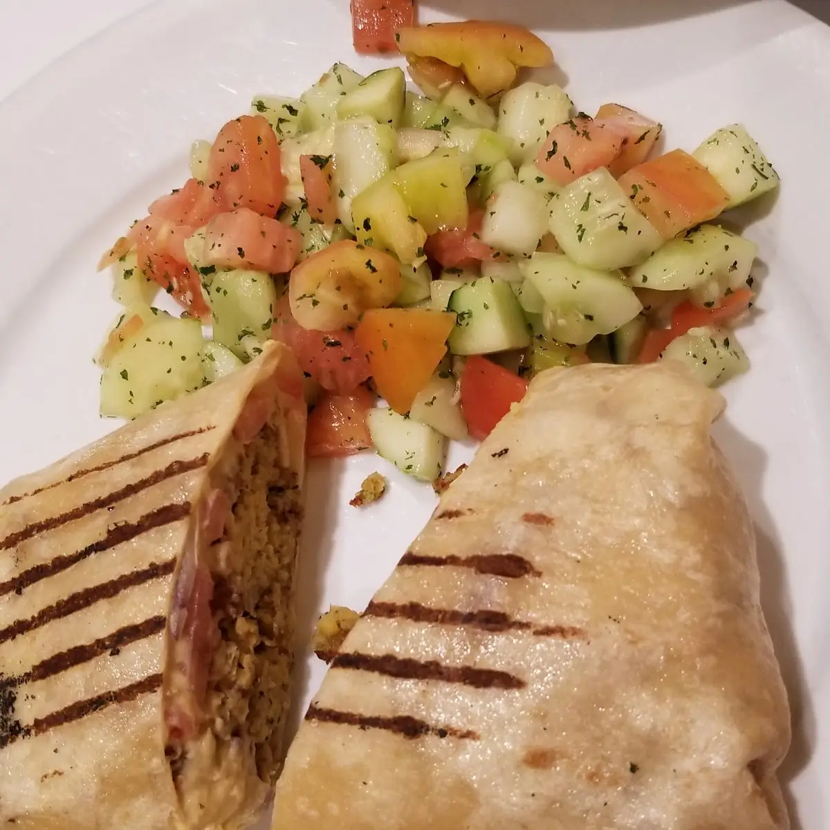 Falafel Wrap with Israeli Salad