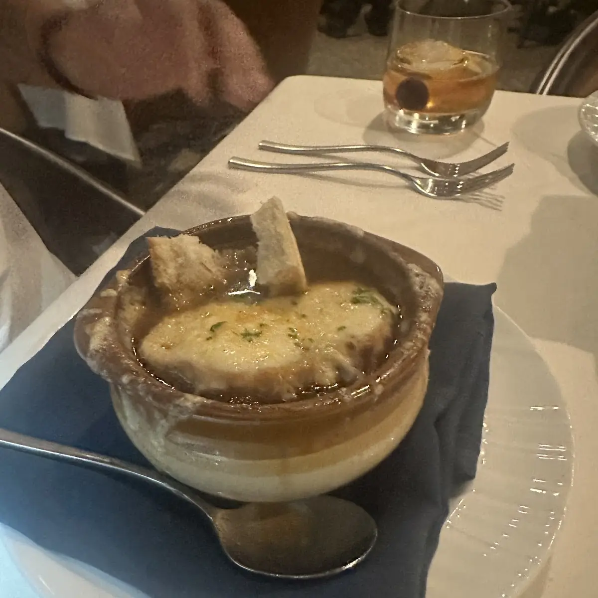 French Onion Soup with Gratinéed Cheese