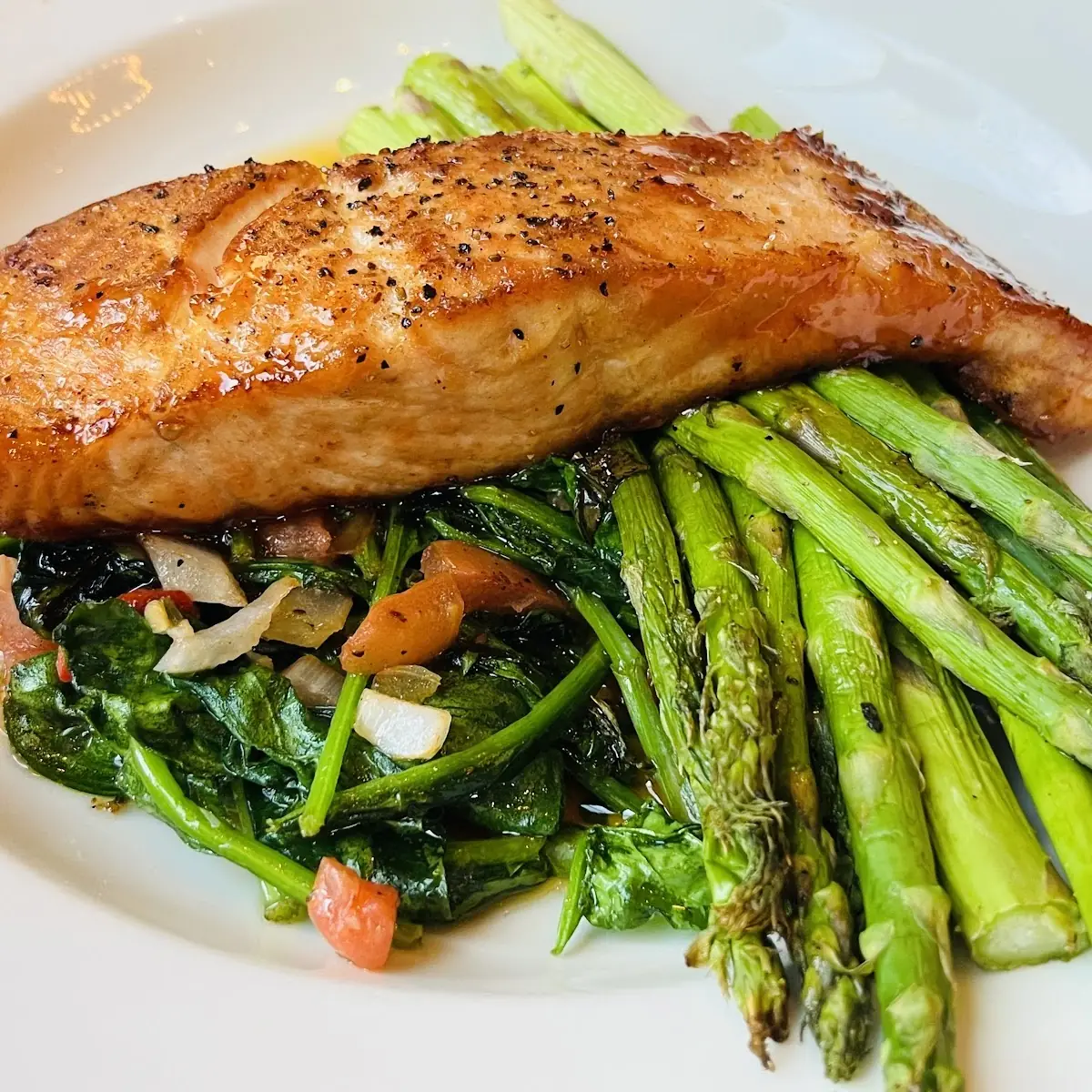 Enlightened Cherry Chipotle Glazed Salmon