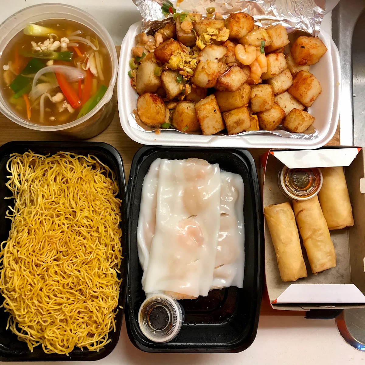 Fried Rice Noodle Roll with X Q Sauce, Congee Queen - North York(Lawrence/Don Mills)