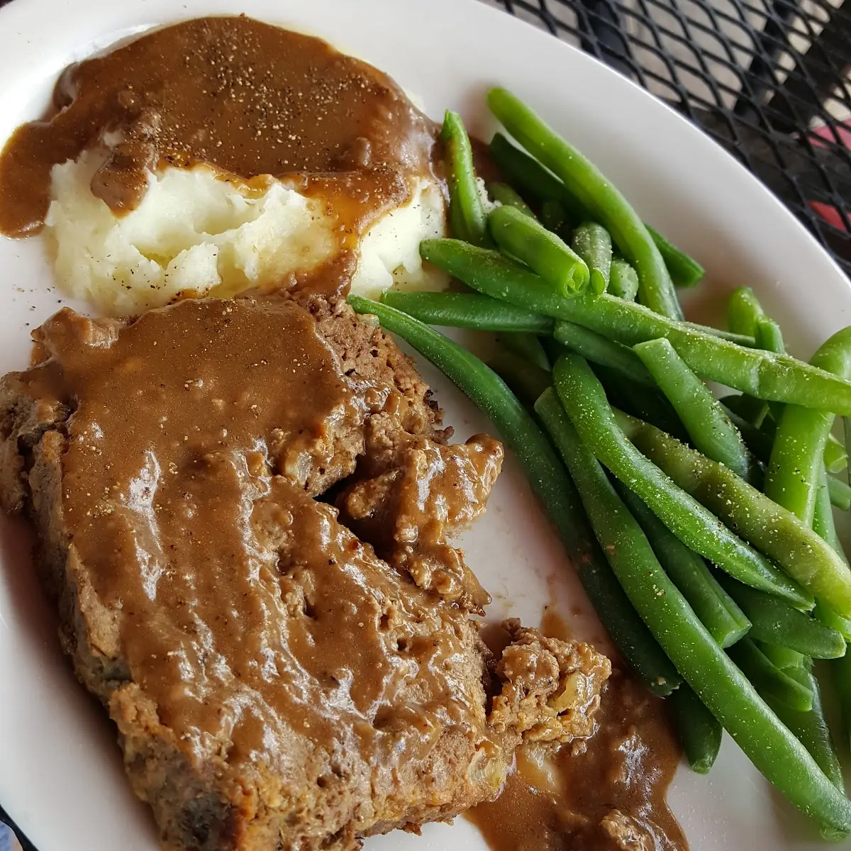 Meatloaf Everyday with Mashed Potatoes and Veggies