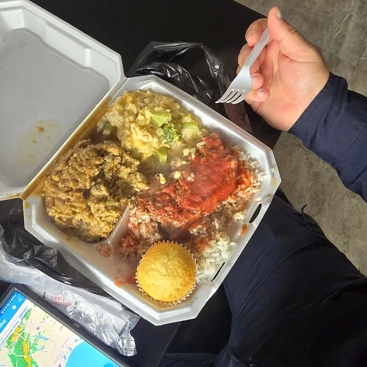 Meatloaf with Cornbread Casserole & Broccoli Cheese Rice Casserole