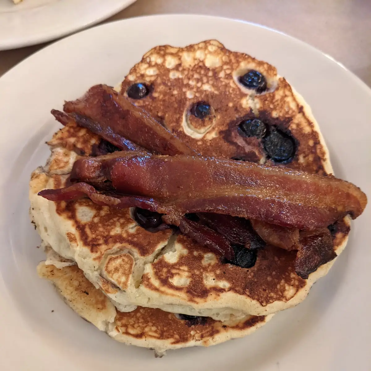 Short Stack Blueberry Pancakes and Bacon