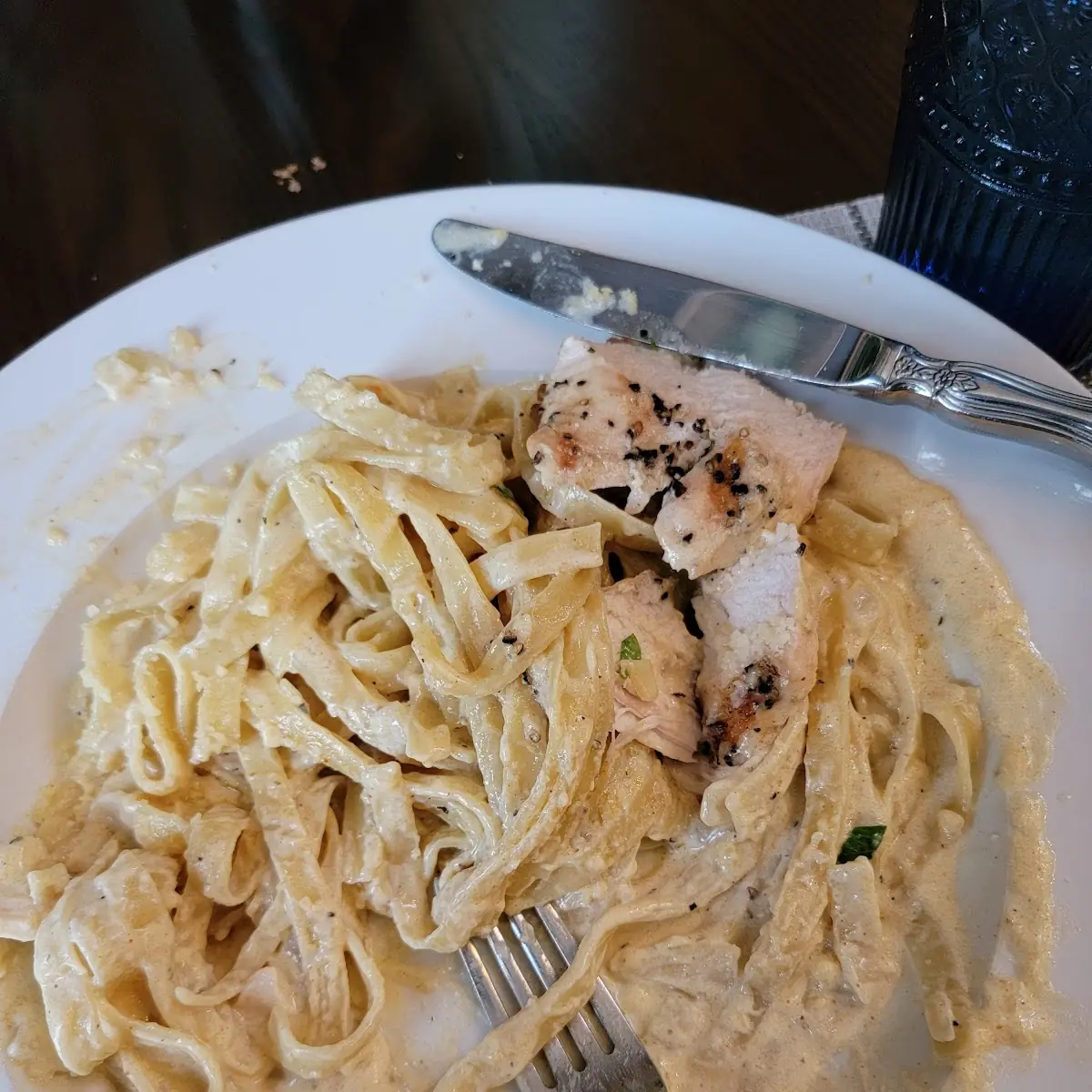 Fettuccine Alfredo with Grilled Chicken