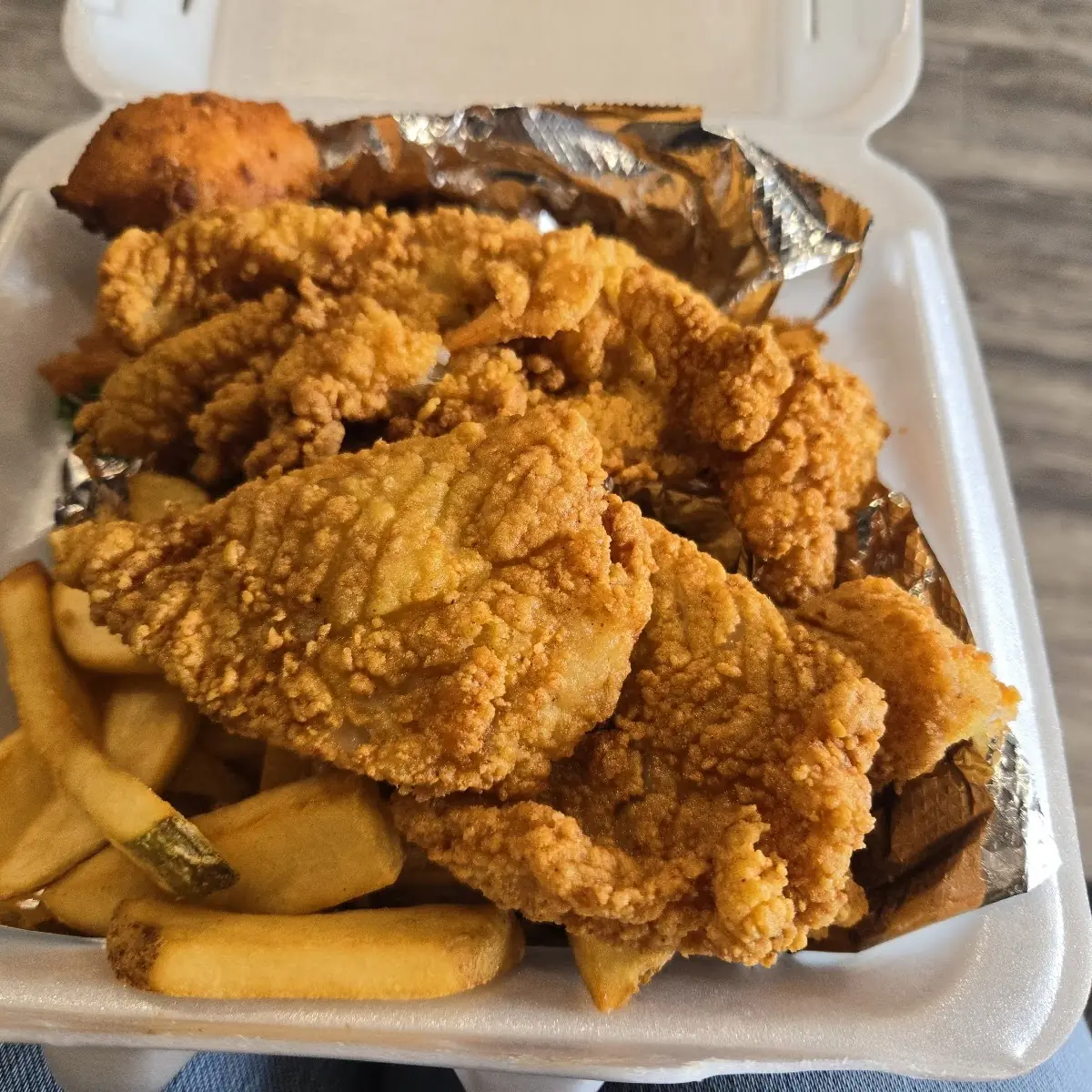 Fried Grouper and Steak Fries