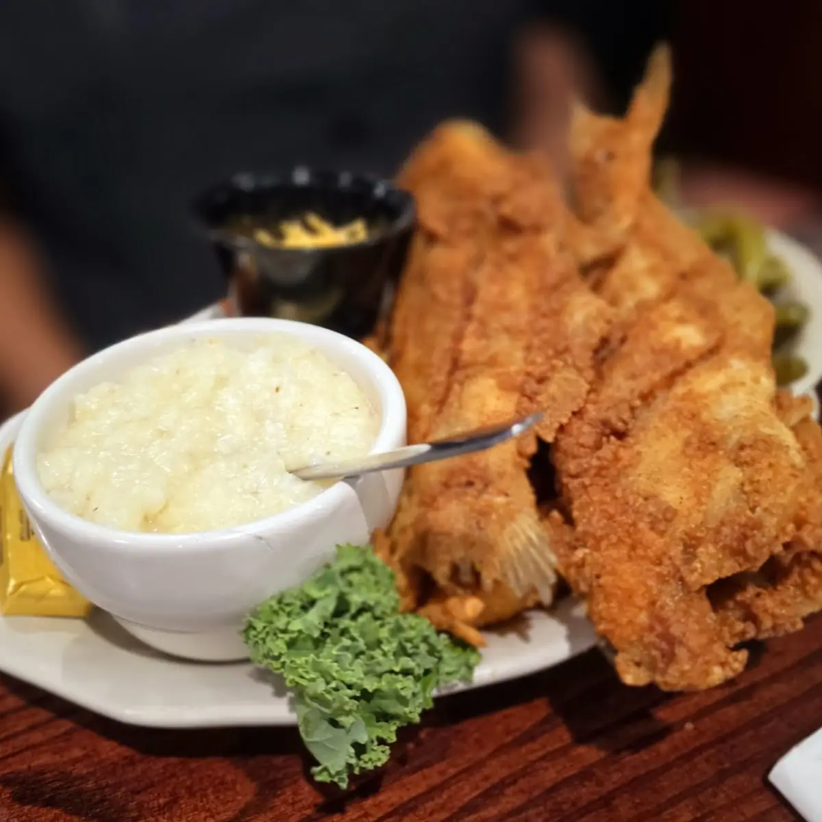 Whole Catfish Grits Green Beans