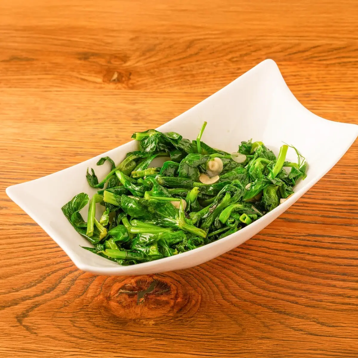 Wok Blistered Snow Pea Shoots