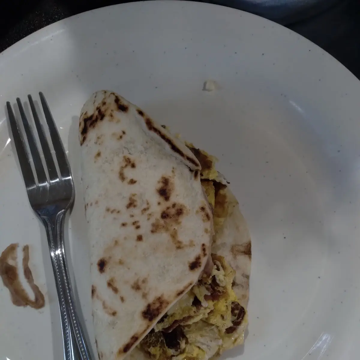 Bacon Egg and Beans Taco