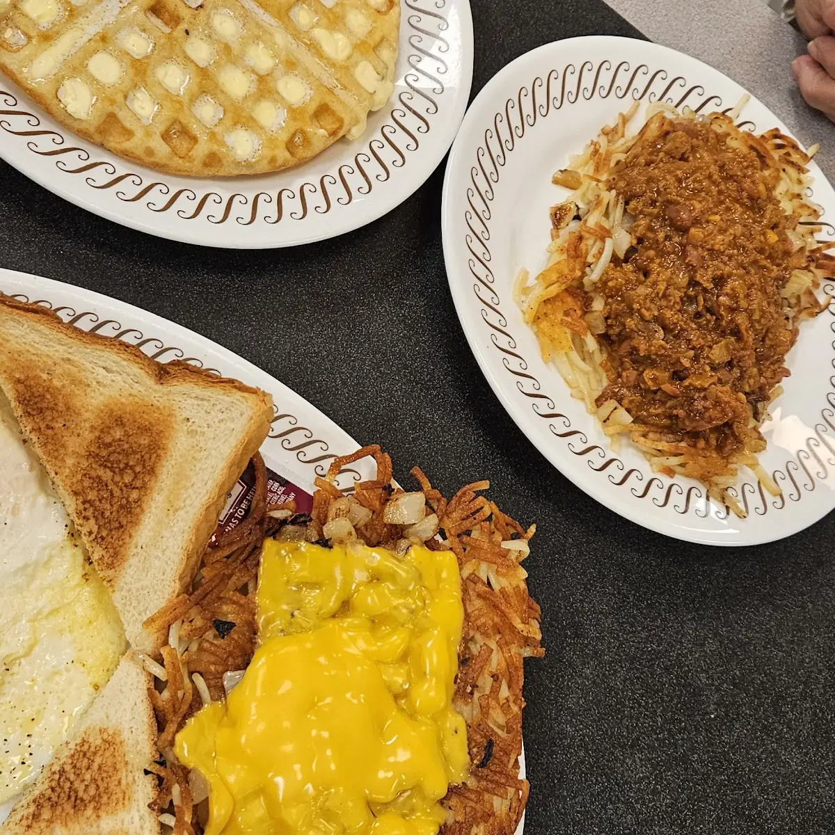 Waffle and Hash Browns Topped