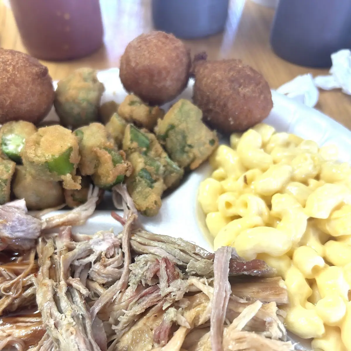 Fried Okra and Mac N Cheese
