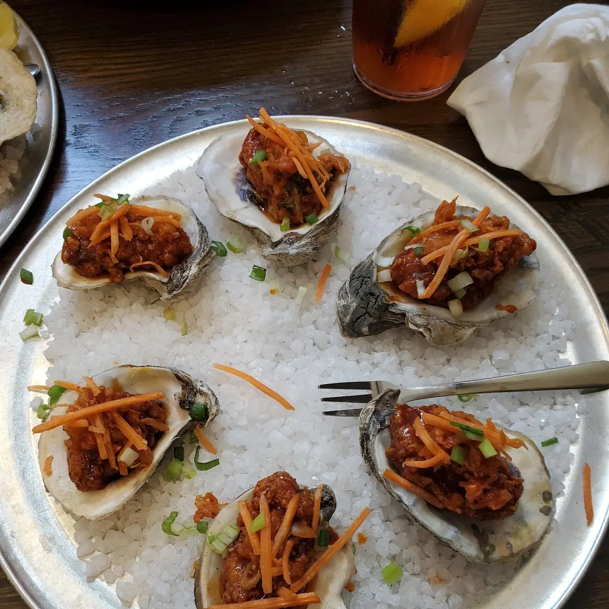 Fried Oysters with Kimchi