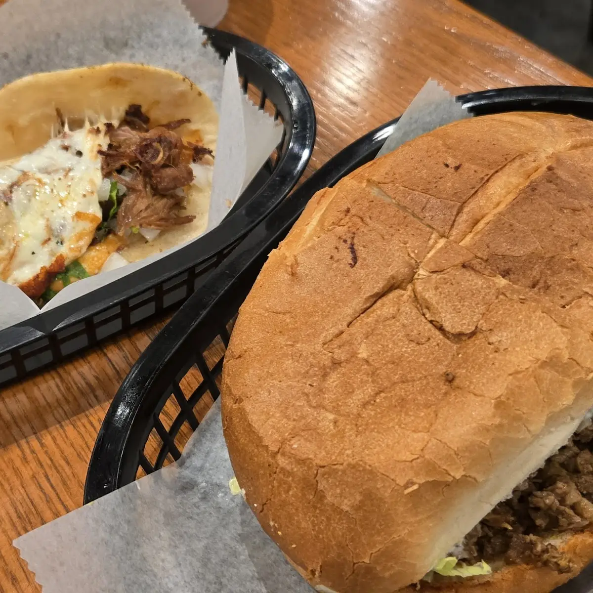 Carnitas Quesadilla and Steak Torta