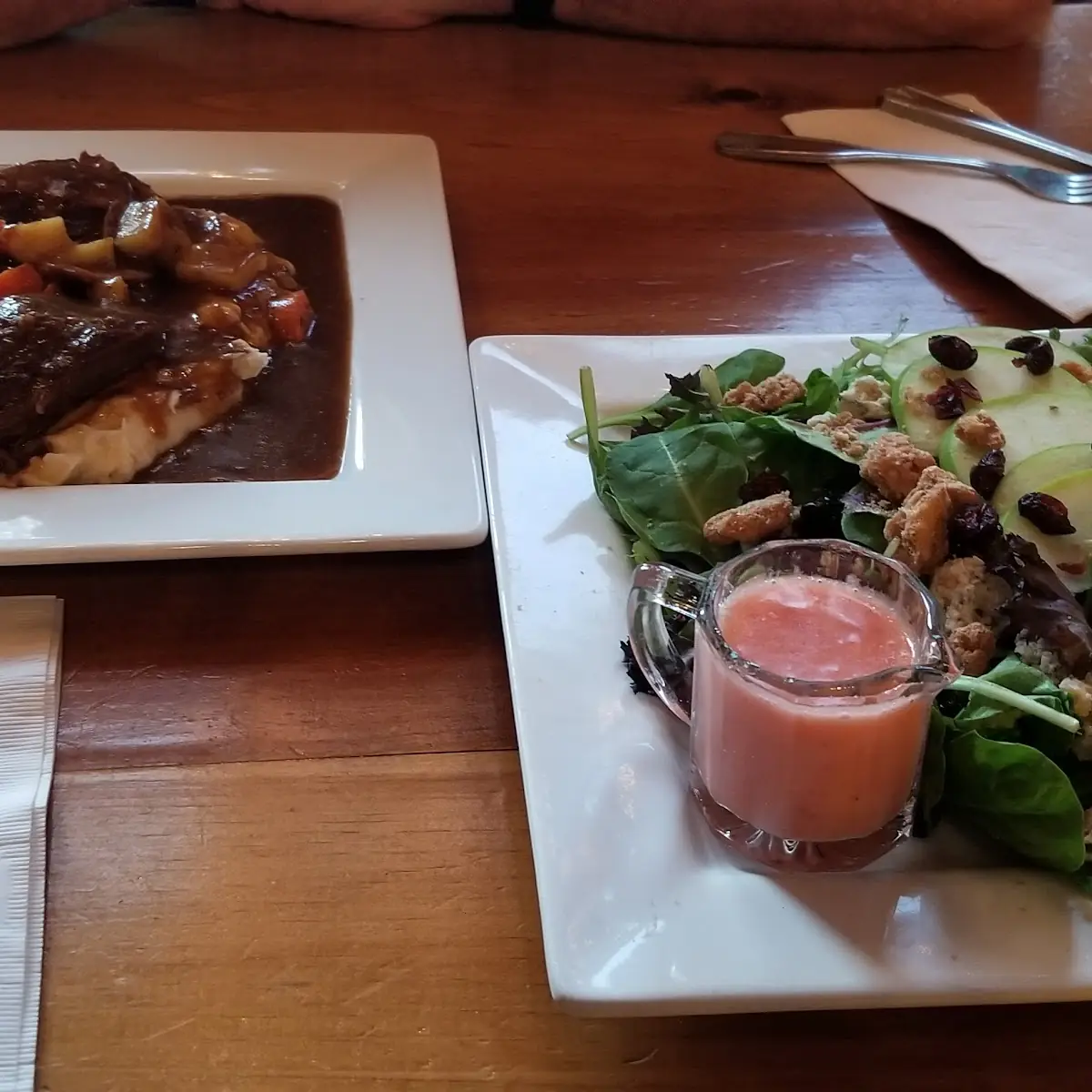 Pot Roast and Apple Walnut Salad