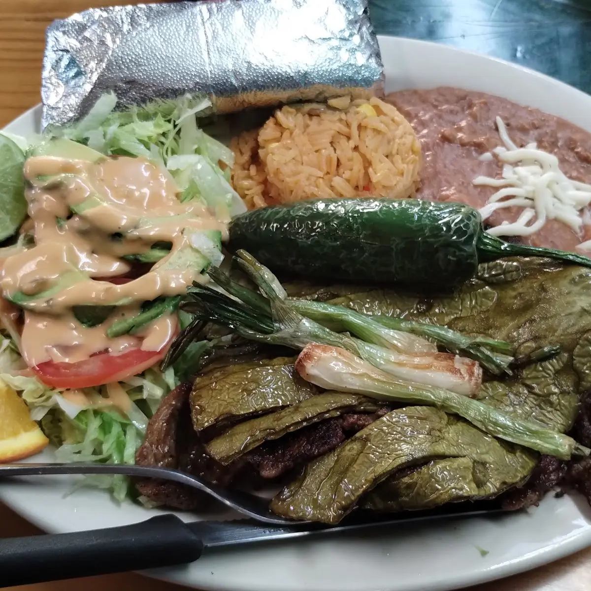 Carne Asada Con Camarones