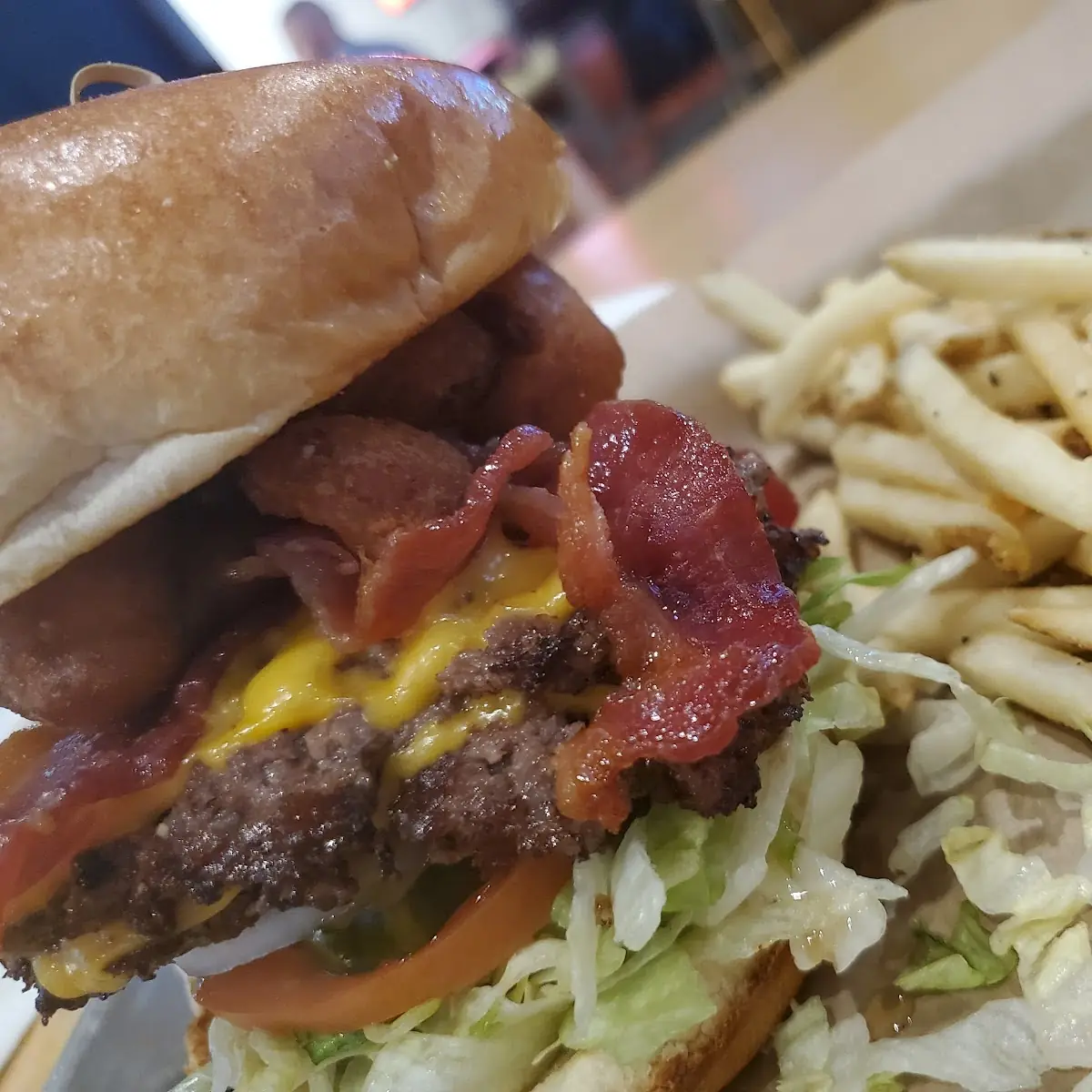 Cheese Curd Bacon Burger