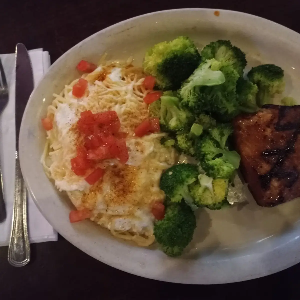 Well-Done Salmon with Broccoli and Alamo Pasta