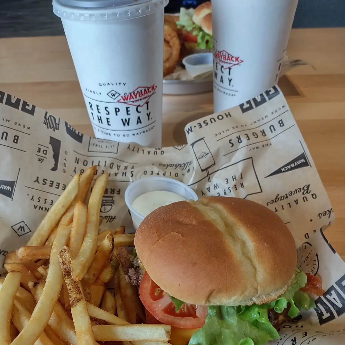 Double Bacon Cheeseburger with Fries and Coke