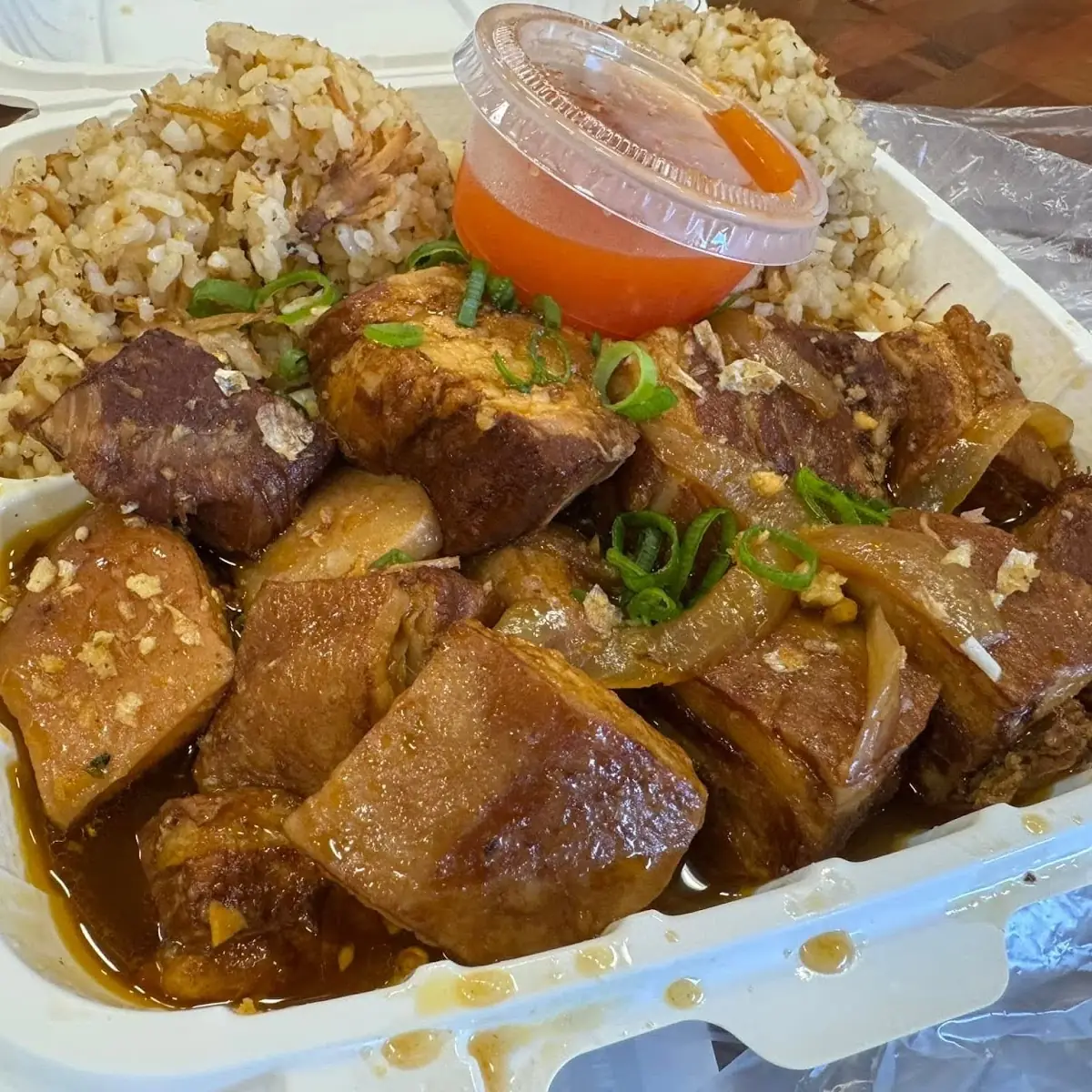 Pork Belly Adobo with Fried Rice