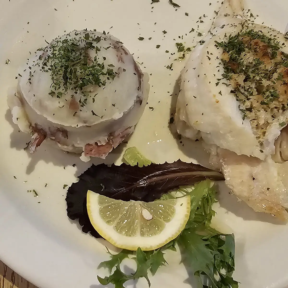 Stuffed Haddock with Mashed Potatoes
