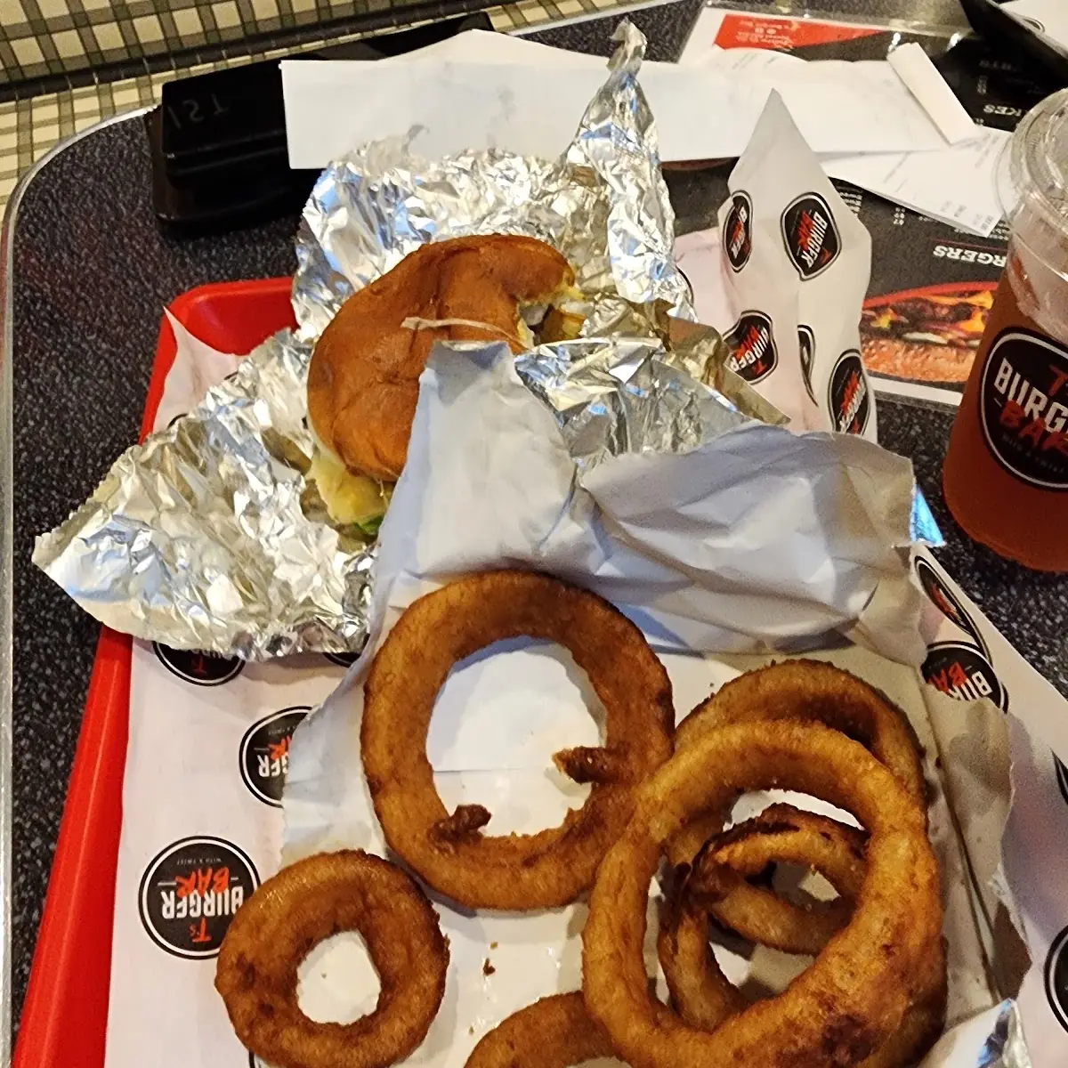 Bacon Cheeseburger w Onion Rings