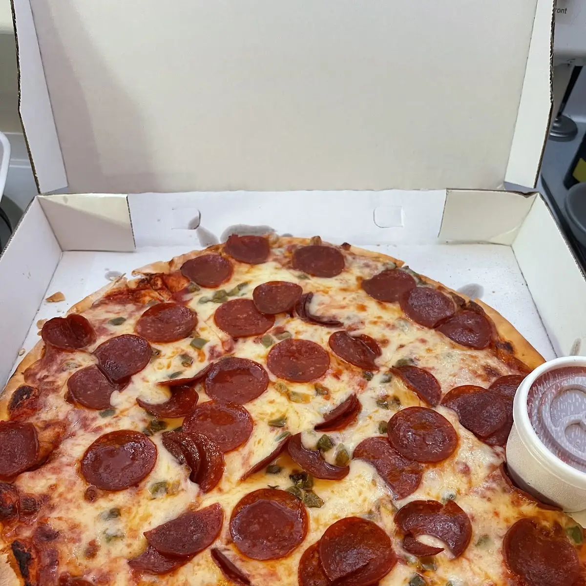 Pepperoni and Green Pepper Pizza