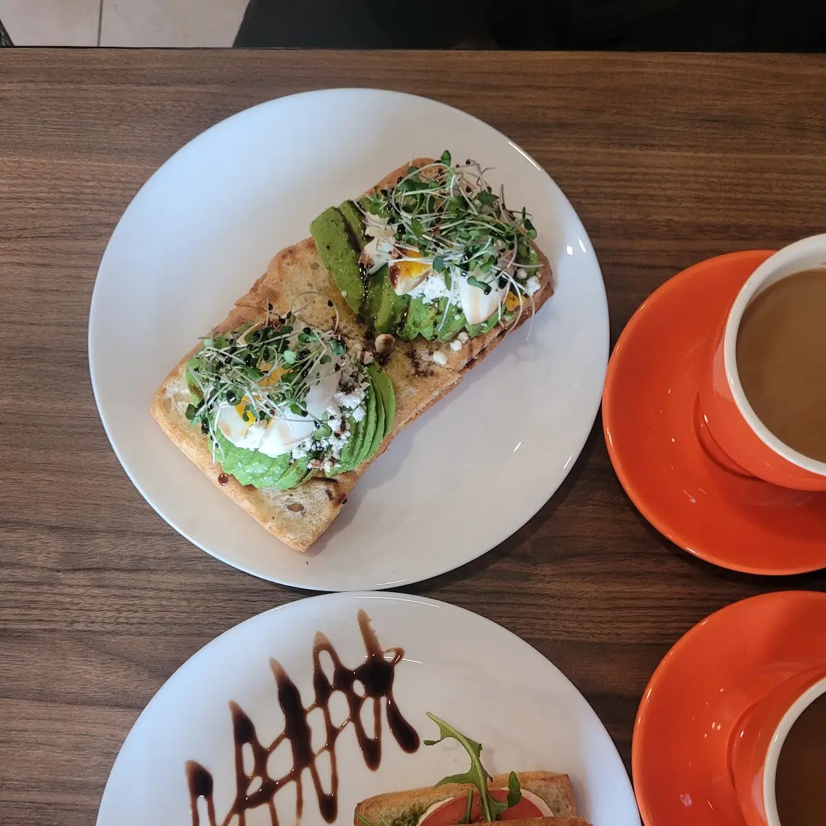 Avocado Toast and Ham & Cheese Croissant