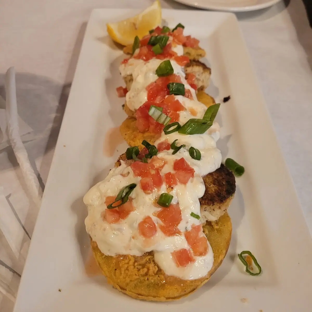 Fried Green Tomatoes & Crab Cakes
