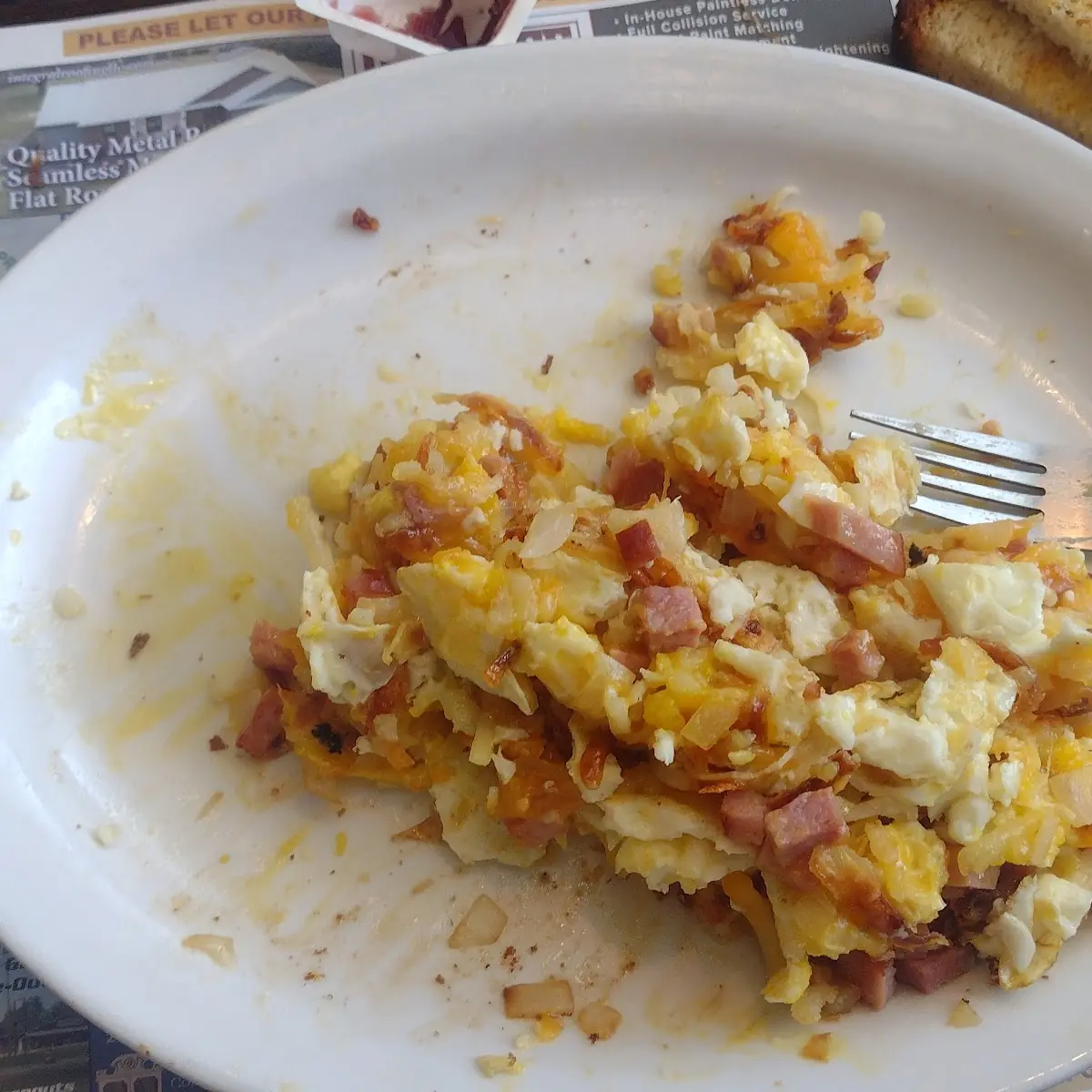 Canadian Bacon and 2 Scrambled Eggs