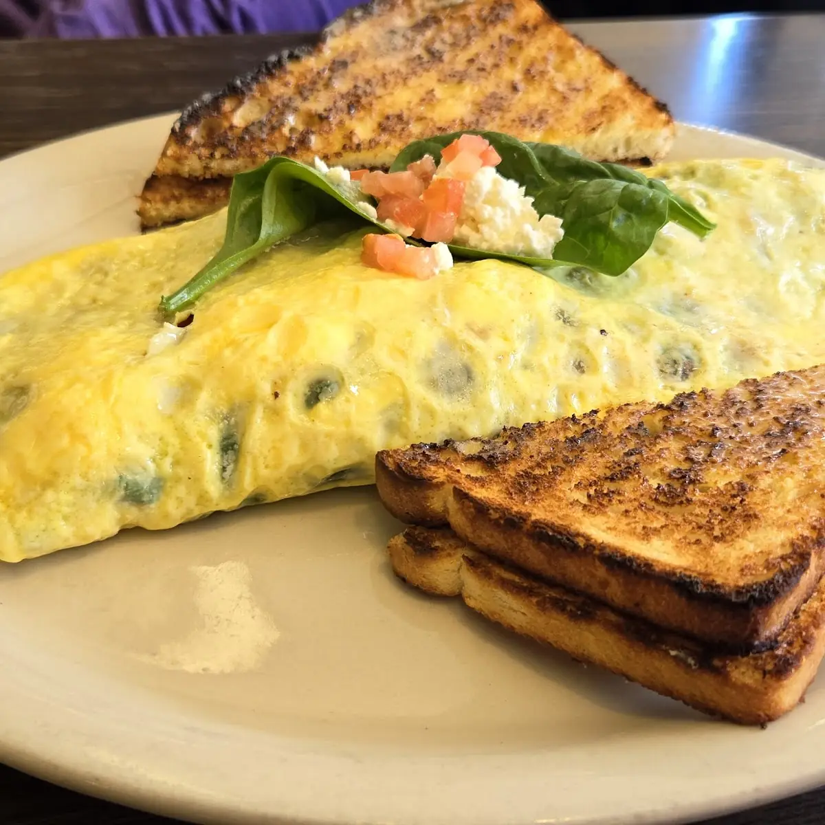 Egg Ham & Cheese Omelet & Toast