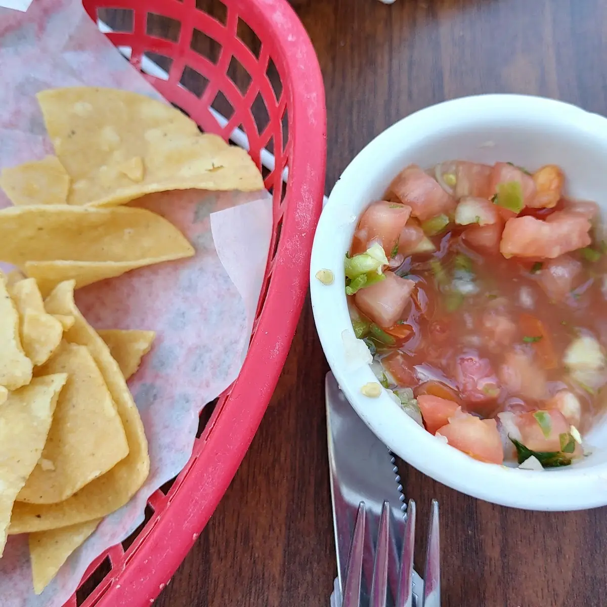 Home Made Chunky Salsa and Chips, Acapulco Delight Restaurant
