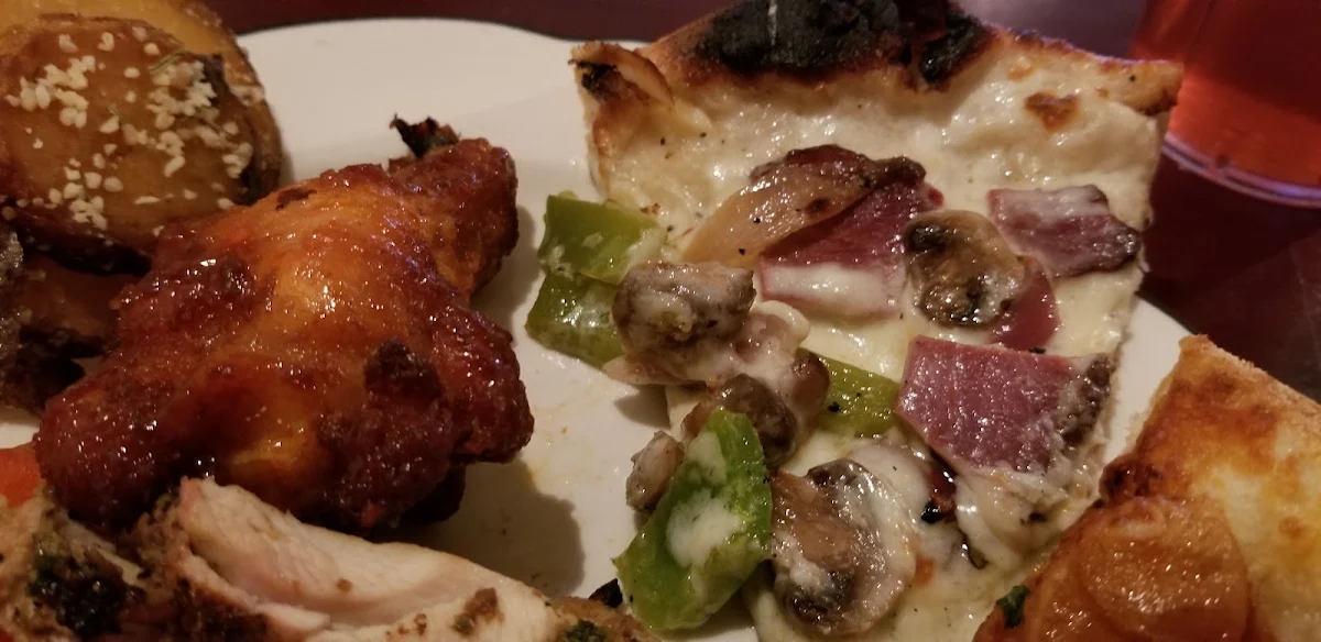 Mango Habanero Wings and Philly Cheesesteak Pizza