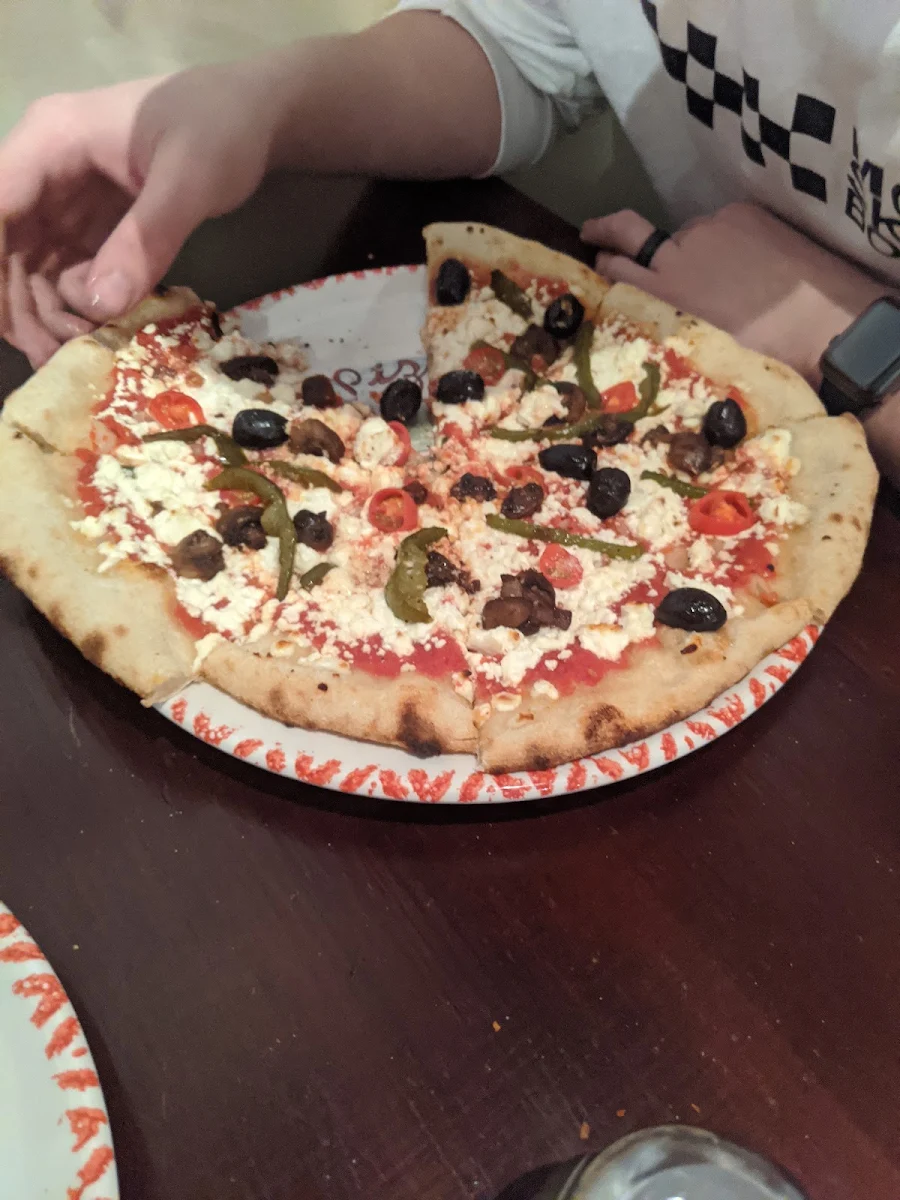 Vegetarian Pizza with Feta Cheese