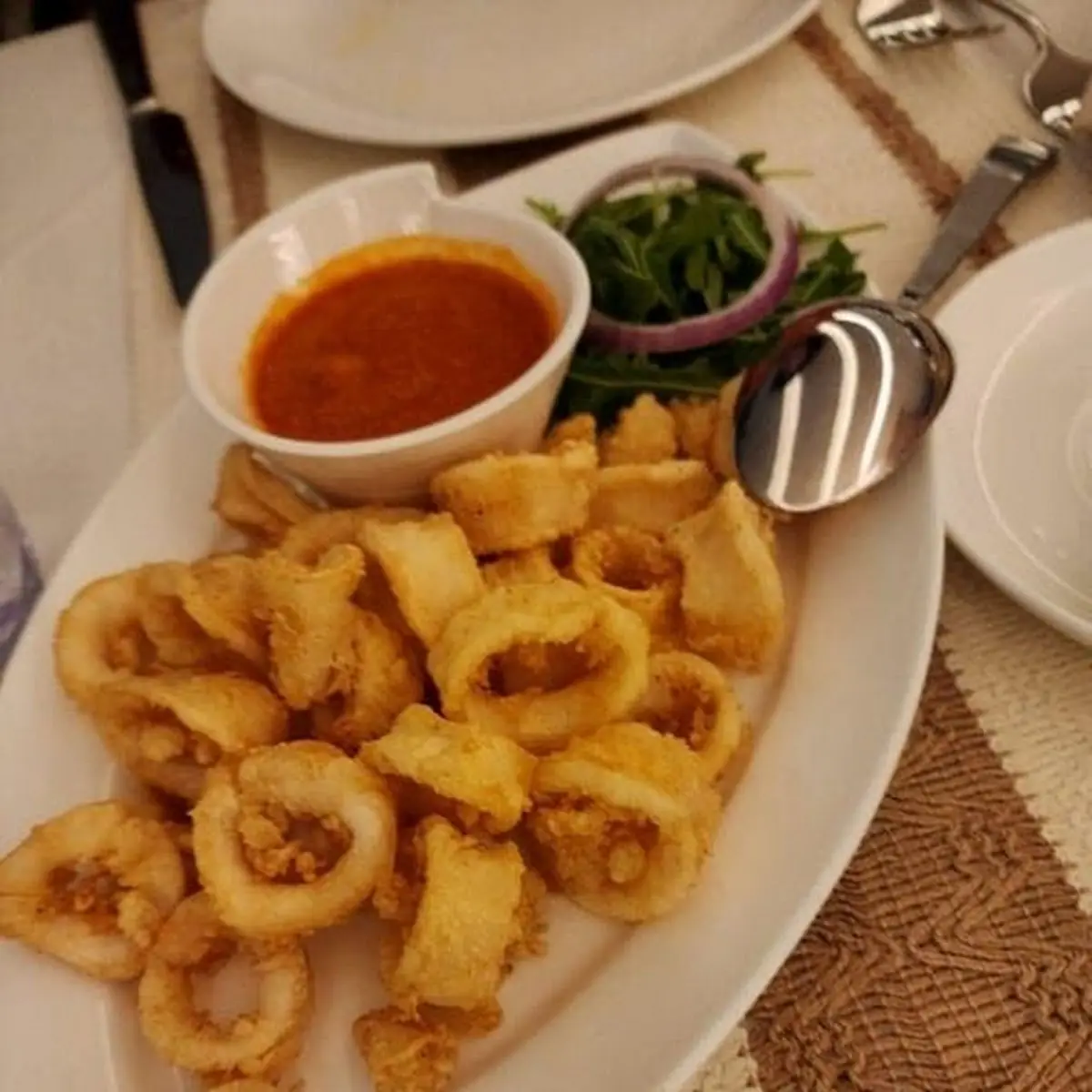 Fried Calamari Rings with Lemon