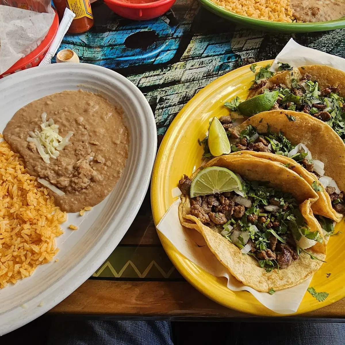 One Taco Two Enchiladas and Mexican Rice