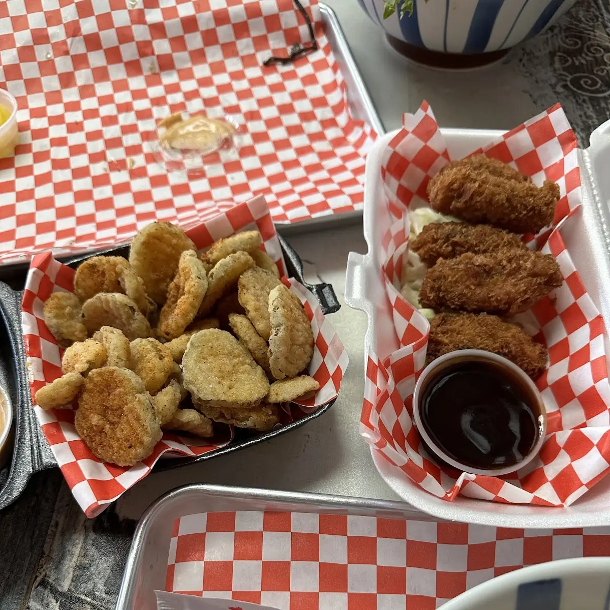 Fried Pickles and Fried Oysters