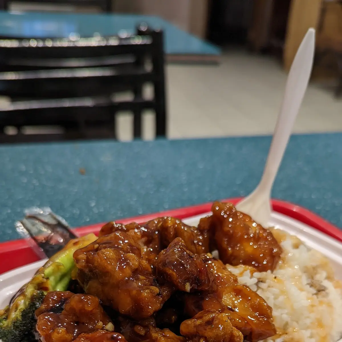 General TSO Chicken with White Rice